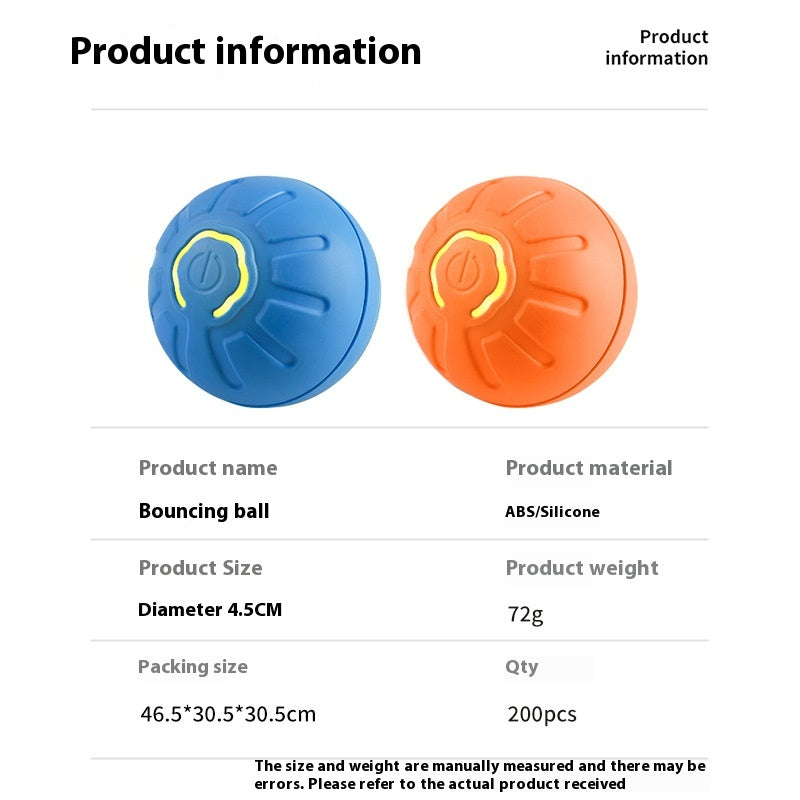 Smart Interactive Dog Toy Ball USB Rechargeable Automatic Moving Ball for Dogs & Cats