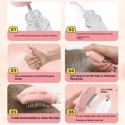 Step-by-step guide on using a hair care product with text instructions.