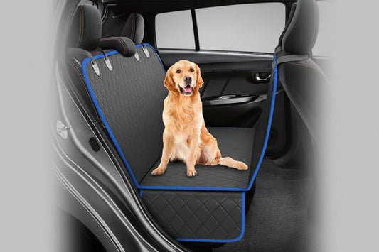 Dog car seat cover hammock with mesh window and anti-skid safety protector for medium and large dogs